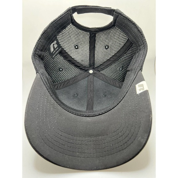 Russell Strapback Hat Cap Black Baseball - Picture 7 of 9